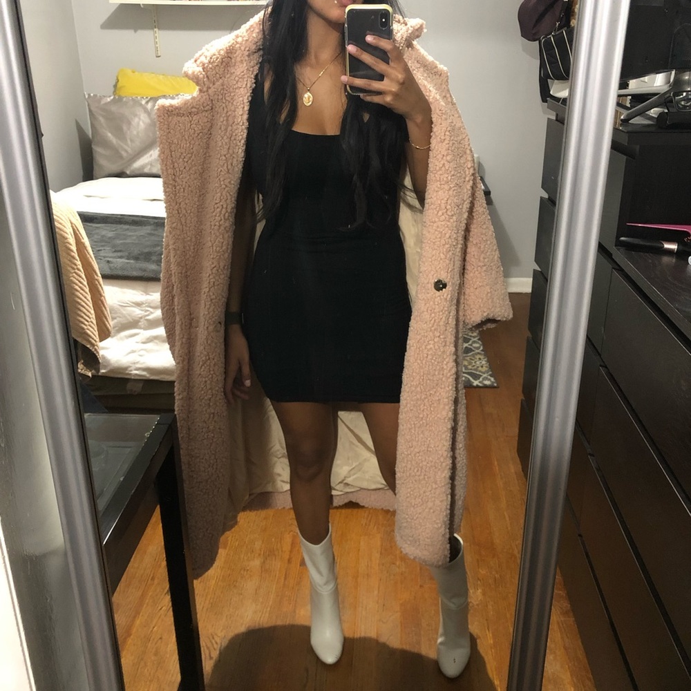 House of CB- Blush Faux fur Sherpa Coat